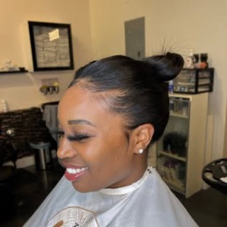 A finished updo style at The Hair Artistry